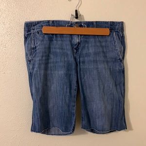 Frayed Hem Denim Shorts